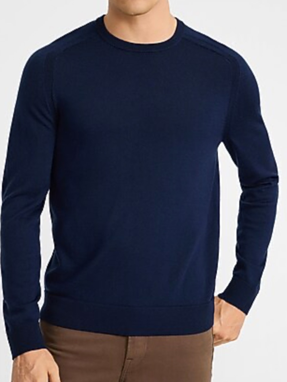 Express Men's Navy Blue Crewneck Sweater